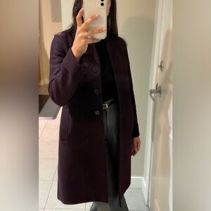 Harris Wharff London burgundy wool coat